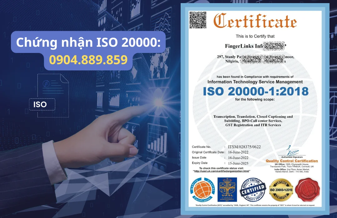 Chứng nhận ISO 20000: Bước Đột Phá Trong Quản Lý Dịch Vụ Công Nghệ Thông Tin